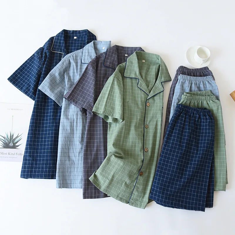 Ensemble Pyjama Japonais Léger Manches Courtes
