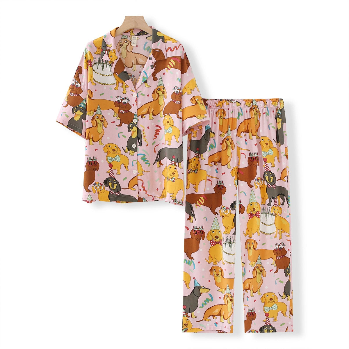 Pyjama Short en Viscose - Motif estival