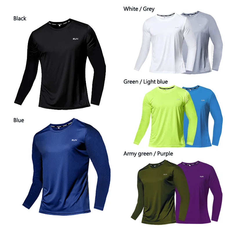 T-Shirt Homme en Soie Glacée à Manches Longues – Respirant, Séchage Rapide et Protection Solaire