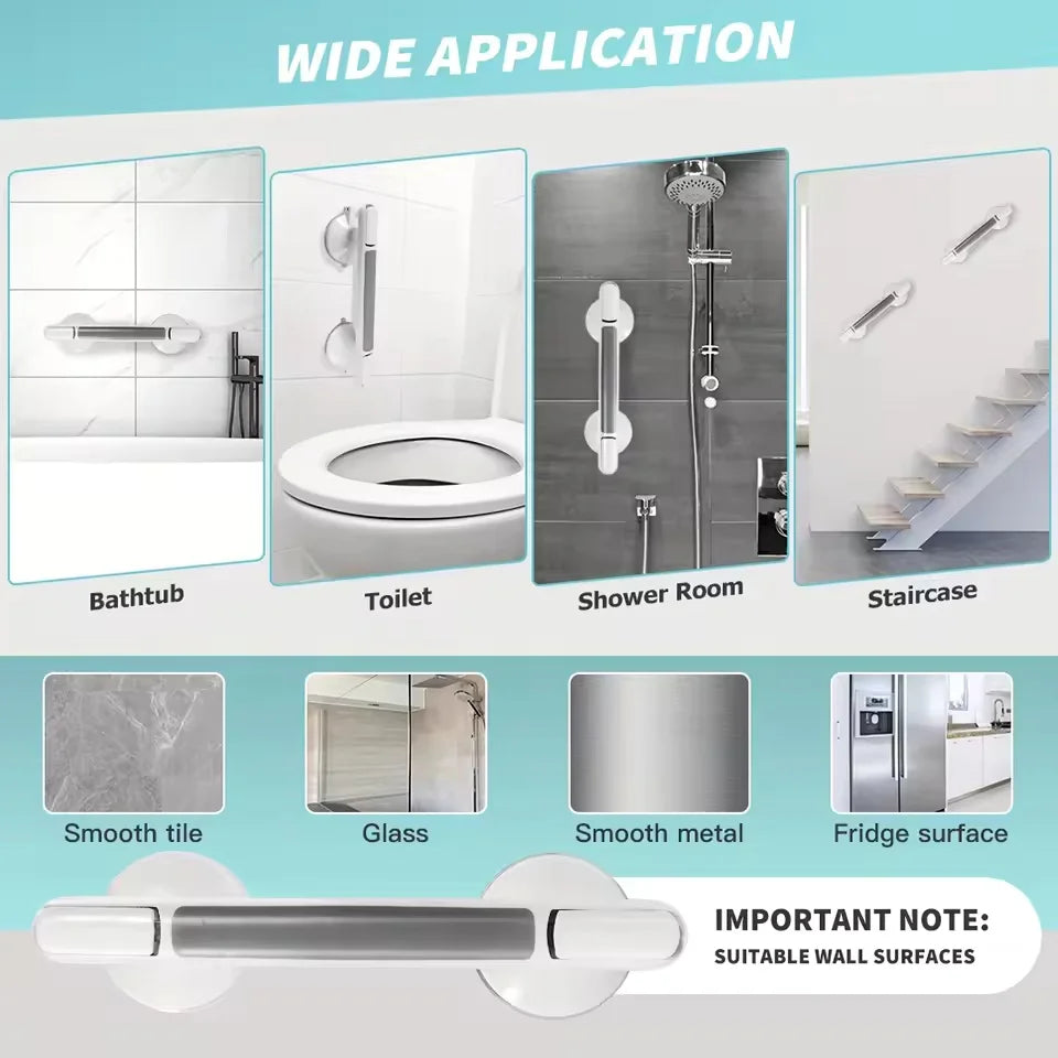 Poignée de Sécurité pour Salle de Bain – Fixation Ventouse