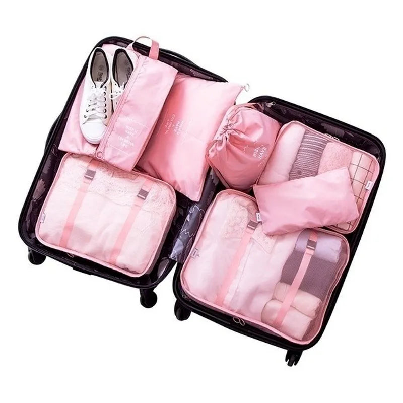 Kit sacs de voyage organisateur de valise - 8 pièces