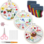 Pratique de point de broderie en Bambou - Kit complet 19 pièces