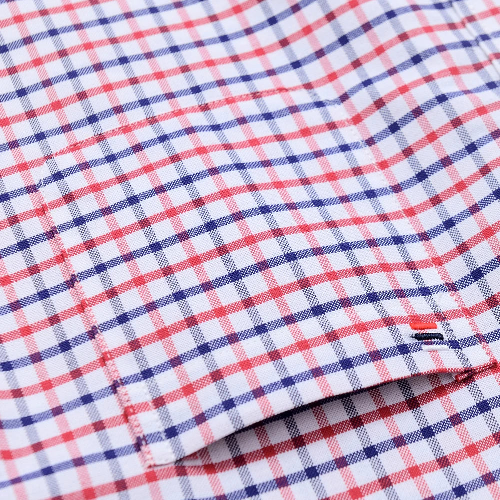 Chemise légère à carreaux et rayures pour hommes - 100% coton