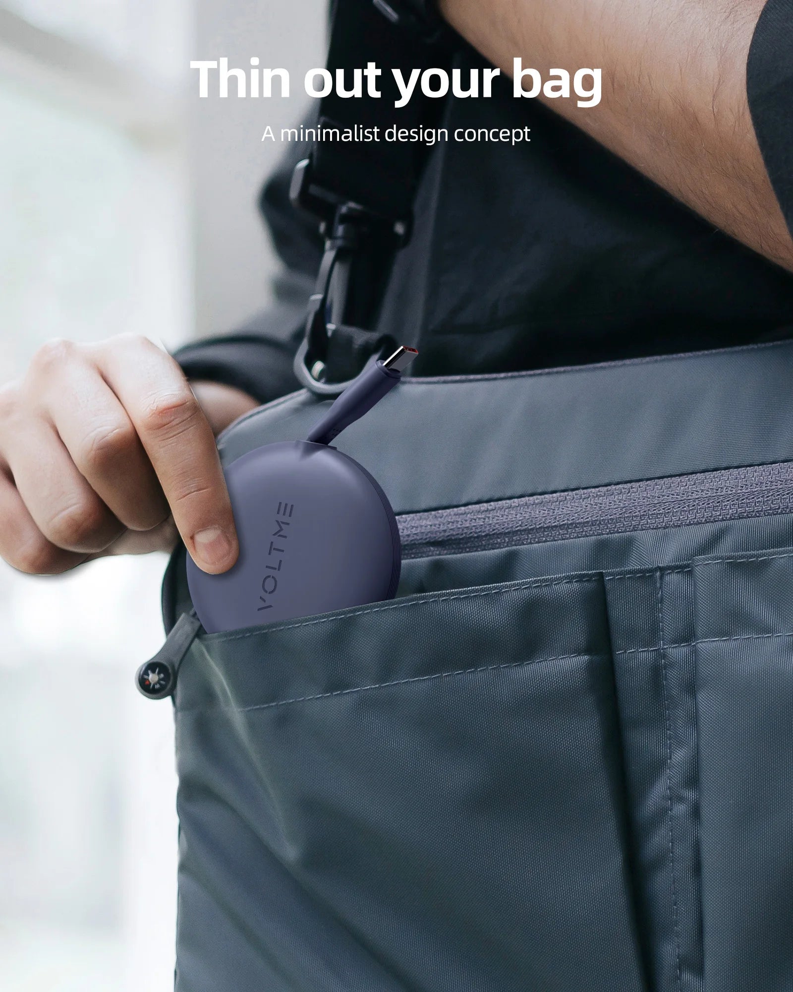 Câble de Recharge Rétractable 100cm USB & Type-C