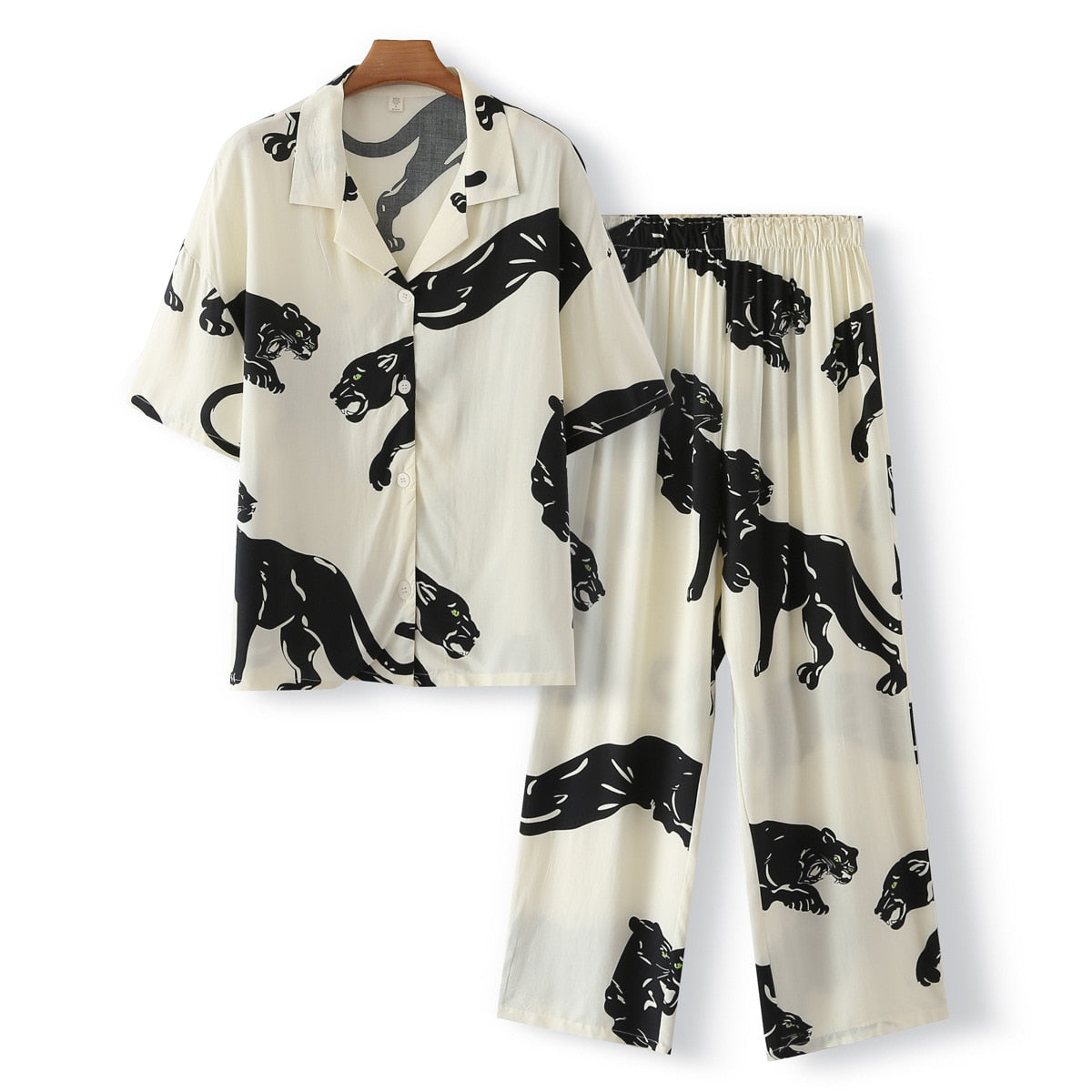 Pyjama Short en Viscose - Motif estival