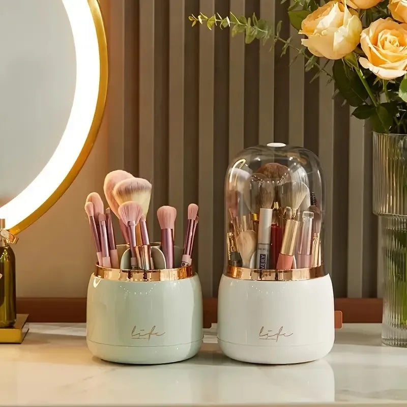 Rangement rotatif pour pinceaux de maquillage