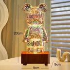 Ourson de Lumière - Lampe à effet Feu d'artifices 3D