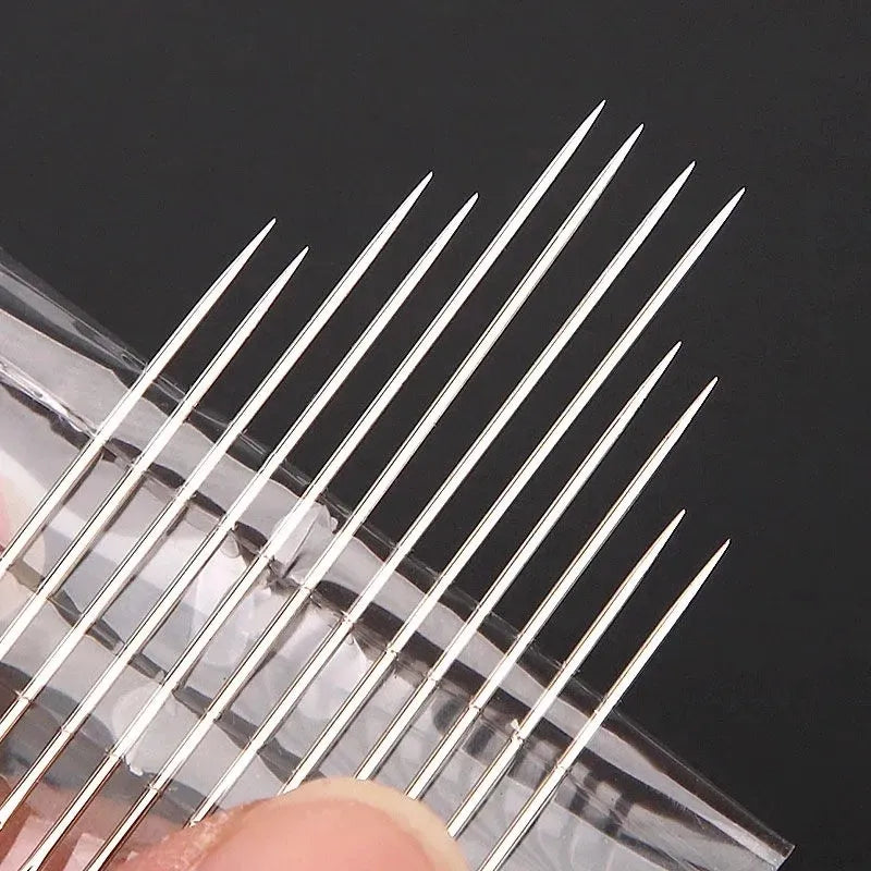 12 aiguilles de couture facile à enfiler - Étui en bois OFFERT