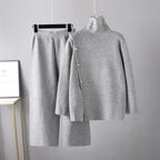 Ensemble Pull Col Montant Fendu et Pantalon Oversize