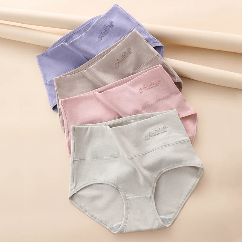 ot de 4 Culottes Taille Haute en Coton pour Femme – Respirantes & Confortables