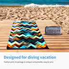 Serviettes de plage en microfibre - Ultra légères et séchage rapide + Boite de rangement