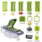 Mandoline - Hachoir 16 en 1 multifonctionnel avec récipient