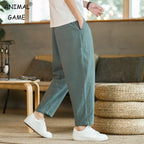 Pantalon léger Oversize en Coton/Lin pour Homme
