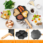 Poêle Cœur à 4 Emplacements Antiadhésive - Oeufs, Pancakes...