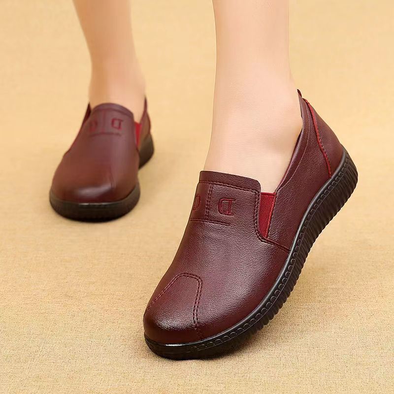 Wide Genuine Leather Casual Shoes - Women