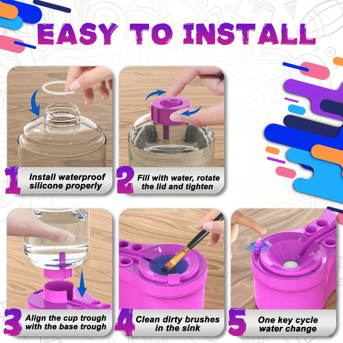 Nettoyeur de pinceau de peinture avec réservoir