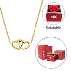 Coffret Rose éternelle avec Collier Cœurs