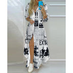 Robe chemise longue imprimée Boho pour femmes