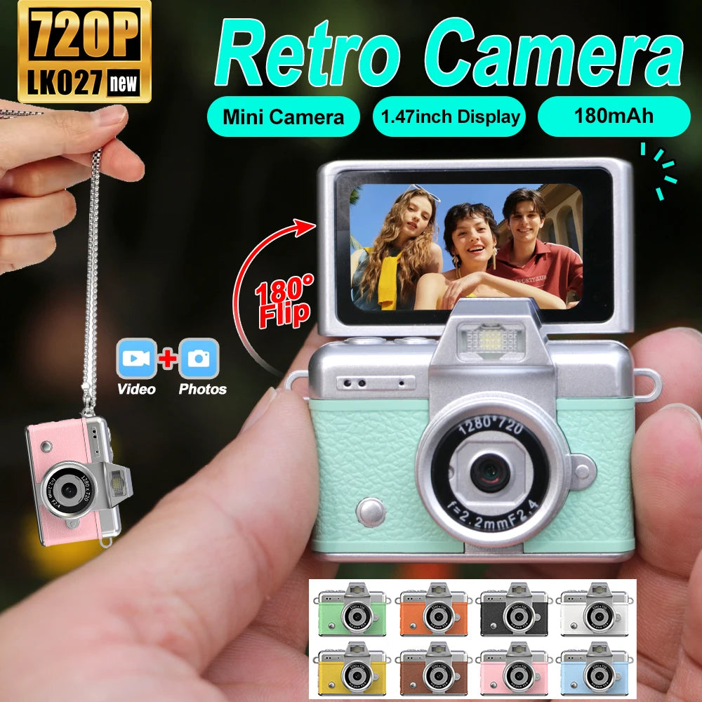 Mini Appareil Photo Rétro HD à Écran Pivotant + carte 64GB OFFERTE