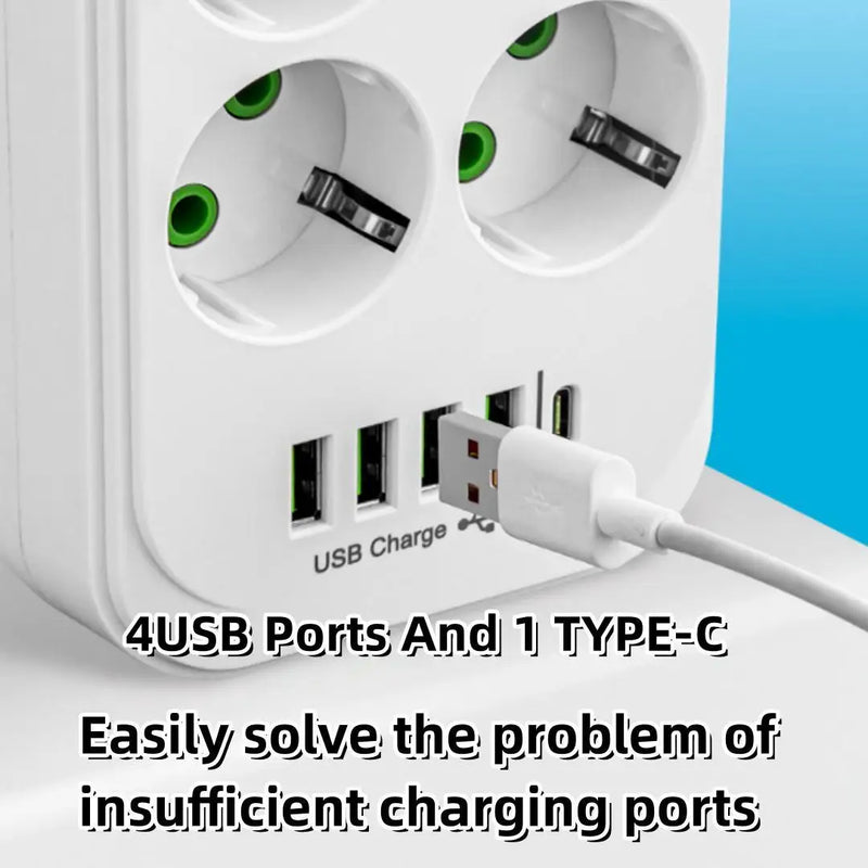 Multiprise 10 Prises + USB & Type-C – 2m