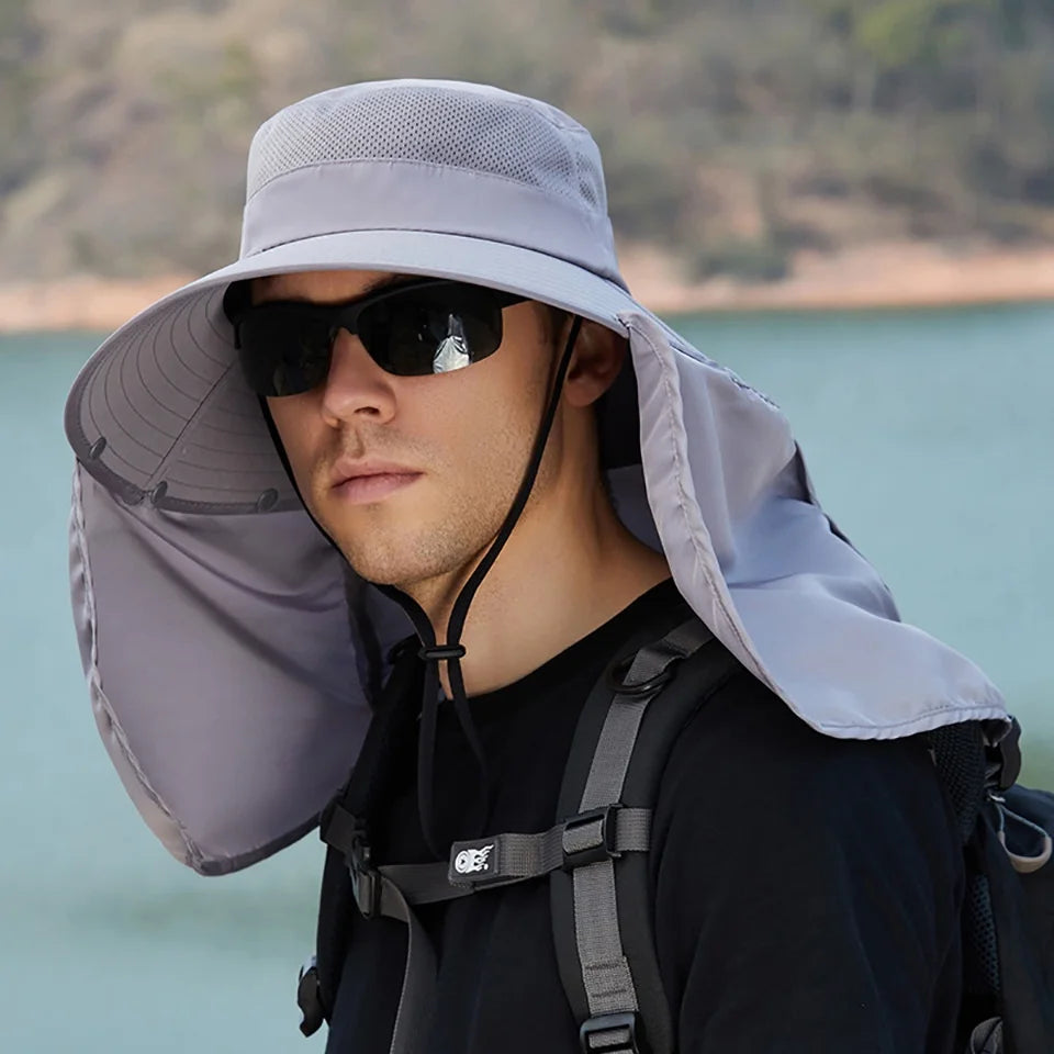 Chapeau anti-UV avec couvre-cou intégré