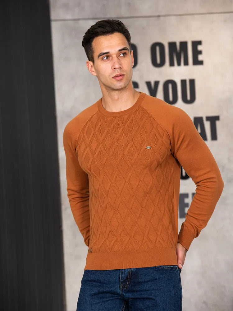 Pull Manches Longues et Col Rond torsadé - Hommes