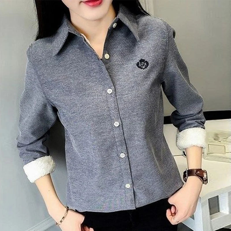 Chemise de bureau logo brodé - Intérieur polaire