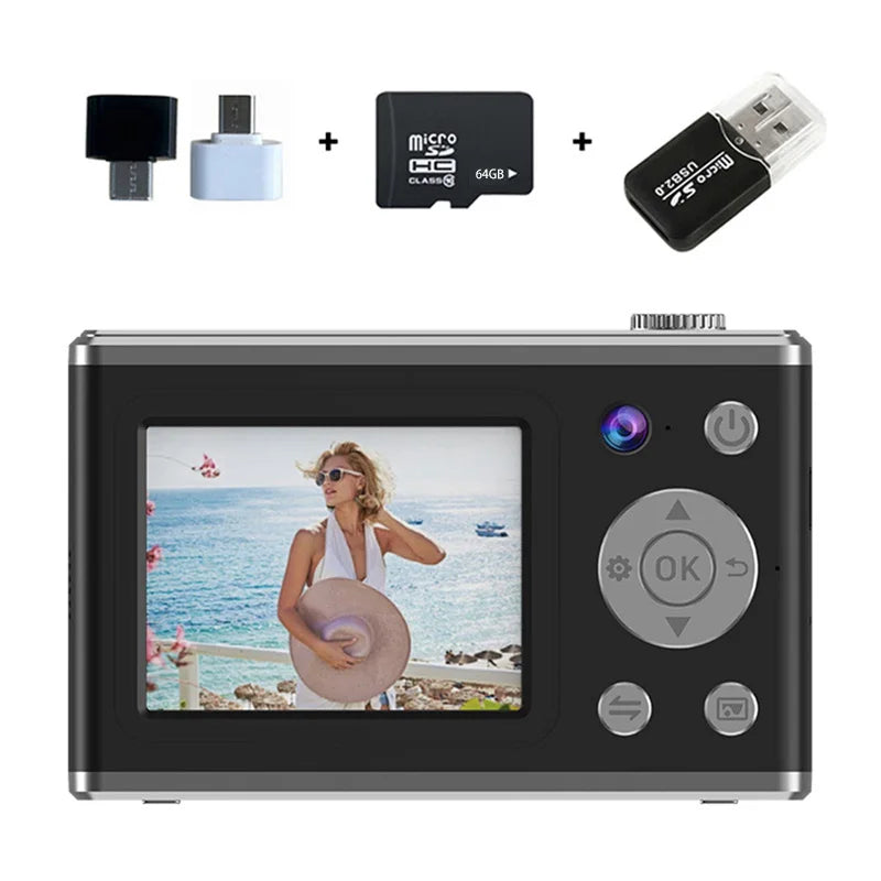 Appareil Photo Compact 64MP Double Écran HD