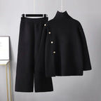 Ensemble Pull Col Montant Fendu et Pantalon Oversize