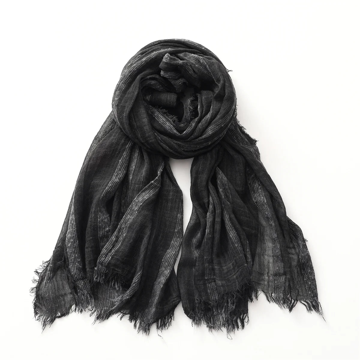 Foulard Rayée en Coton & Lin Douce et Chaude - Foulard Unisexe