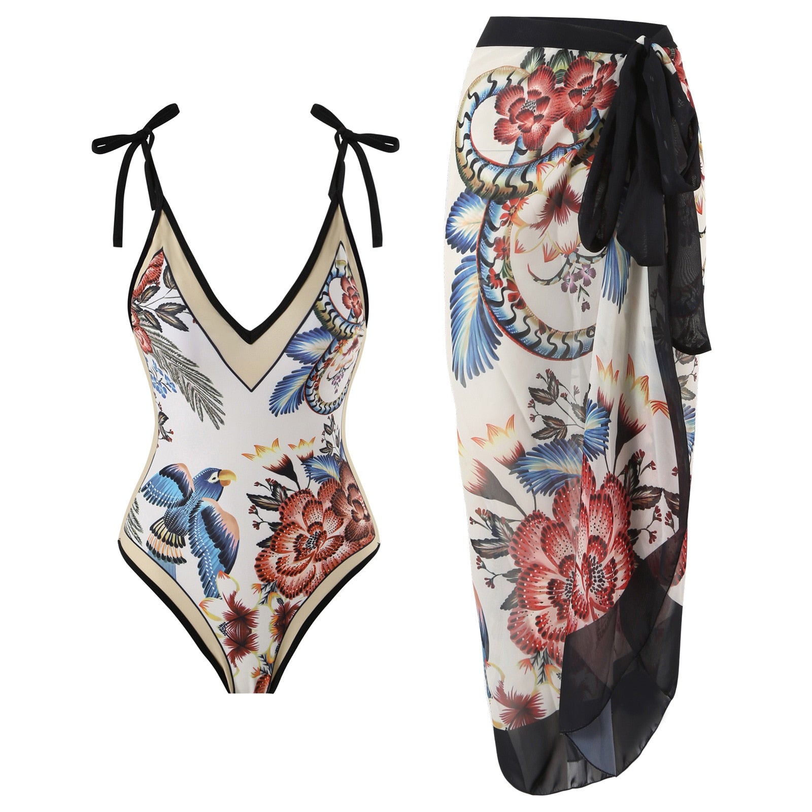 Maillot 1PC & Jupe longue