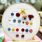 Pratique de point de broderie en Bambou - Kit complet 19 pièces