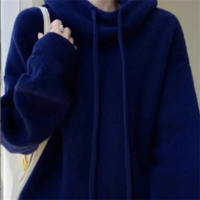 Sweat à Capuche en Maille Chaude - Femme