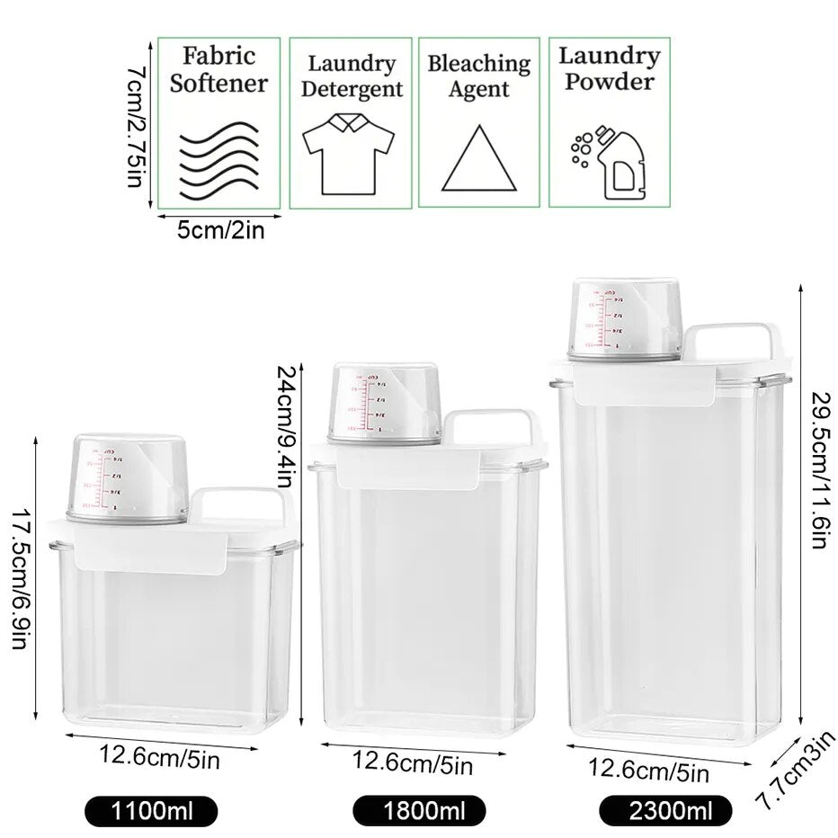 Distributeur pour lessive avec bec verseur et tasse à mesurer