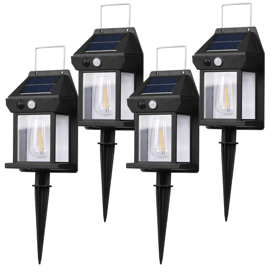 Lámpara solar exterior con detección automática de 180°