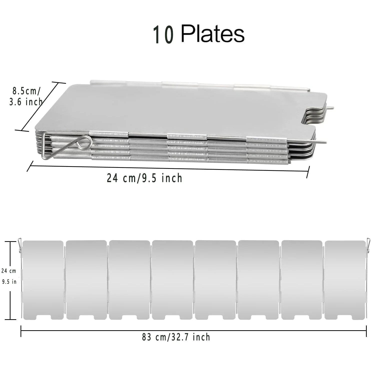 Paravientos Plegable de Aluminio para Cocina de Camping y BBQ