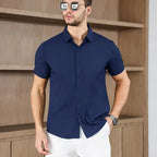 Chemise Unie Coupe Moderne pour l’Été – Homme