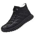 Bottes d'Hiver en Cuir PU Imperméables et à Doublure Chaude
