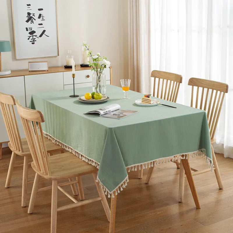 Nappe en Coton avec Pompons Style Bohème - 9 Couleurs & 12 Tailles