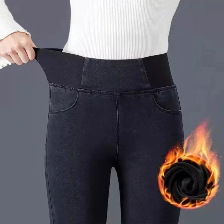 Jegging avec Doublure Polaire et à Taille Élastique