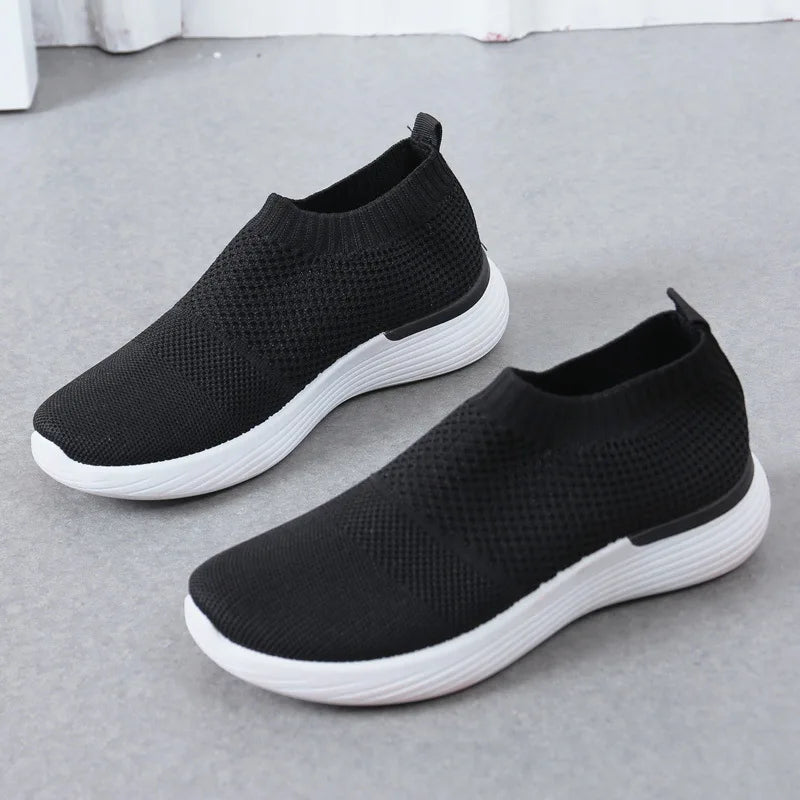 Chaussures Slip-On Sans Lacets Respirantes Femme Mi-Saison