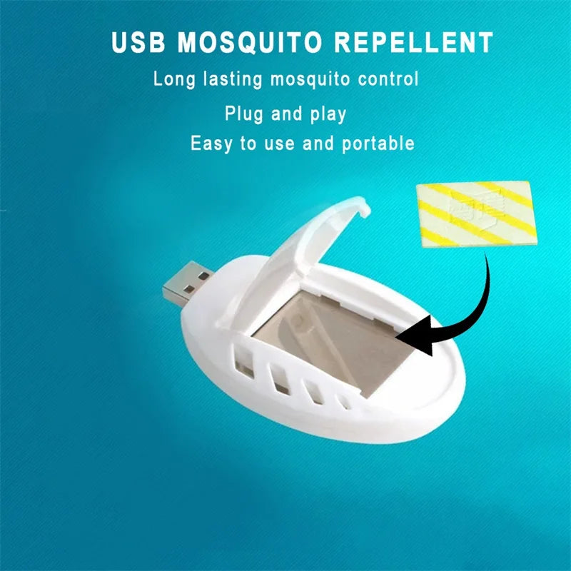 Mini Répulsif anti-moustiques USB + 60 Plaquettes Recharge