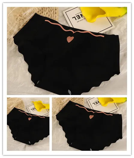 Little Heart - Paquete de 3 braguitas de seda helada sin costuras