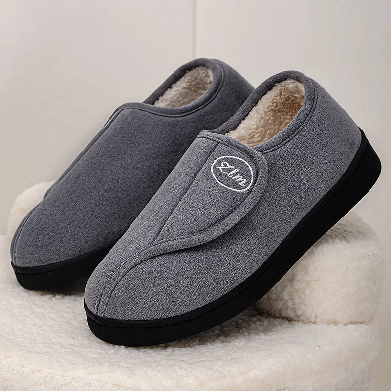 Pantoufles Chaudes à Large Velcro - Enfilage Facile