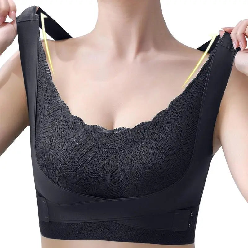 Soutien-gorge push-up en dentelle - Bandes croisées avant