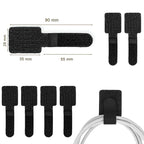 100x Attache de câble auto-adhésive - Scratch Réutilisable