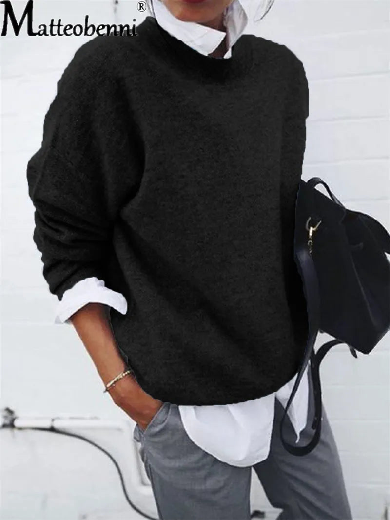 Pull à col de chemise Élégante pour femme