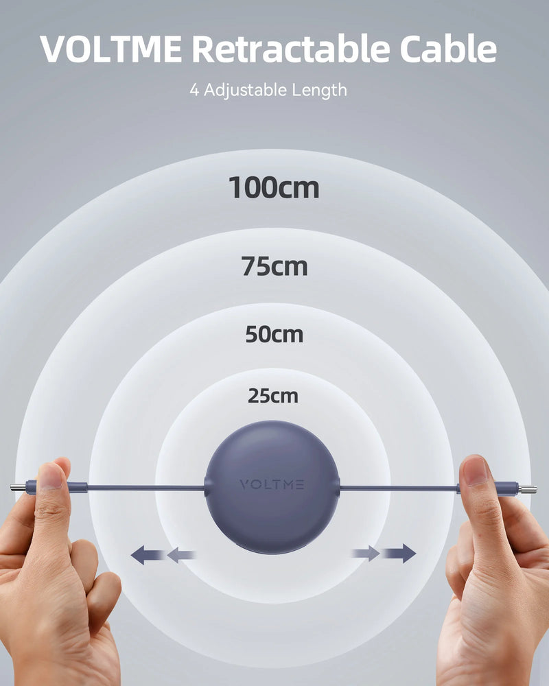 Câble de Recharge Rétractable 100cm USB & Type-C