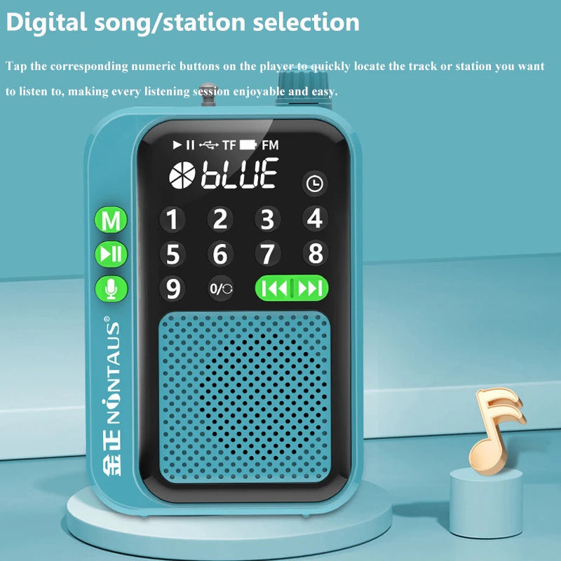 Radio FM de poche numérique avec Bluetooth — LED, enregistrement