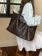 Sac Fourre-Tout Grande Capacité en Cuir PU